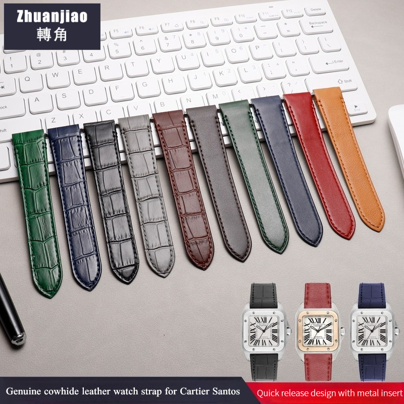 Cartier Watch Santos - Tali Jam Tangan Kulit Sapi Berkualitas