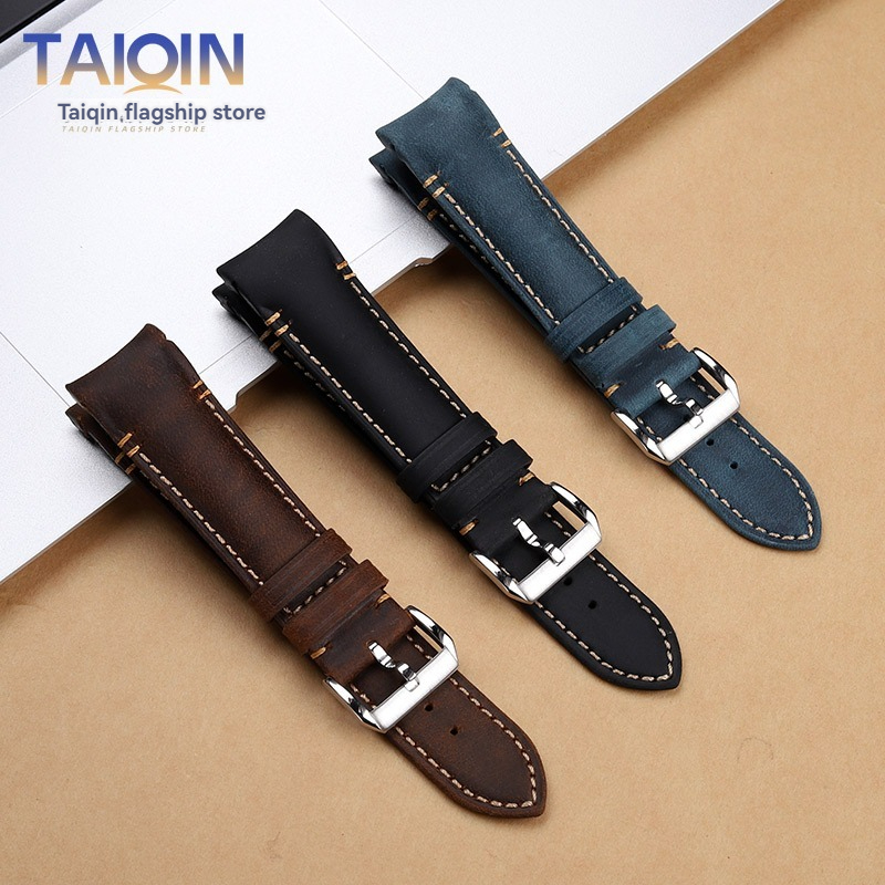Curved Spring Bar - Tali Jam Tangan Kulit Retro Matte